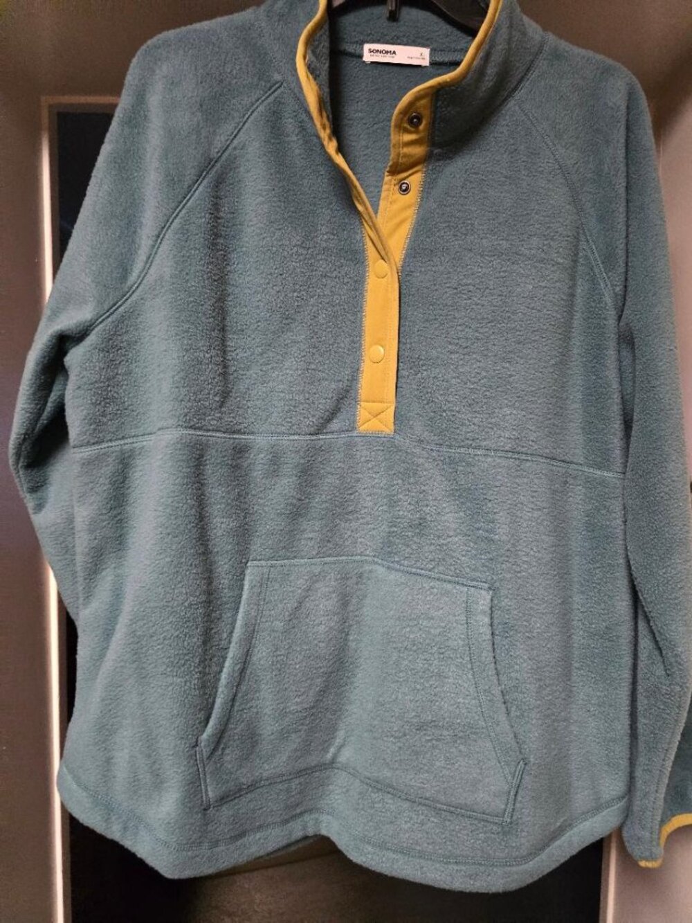 Sonoma Teal Fleece/Sherpa Sweatshirt - Snap Closure - XL